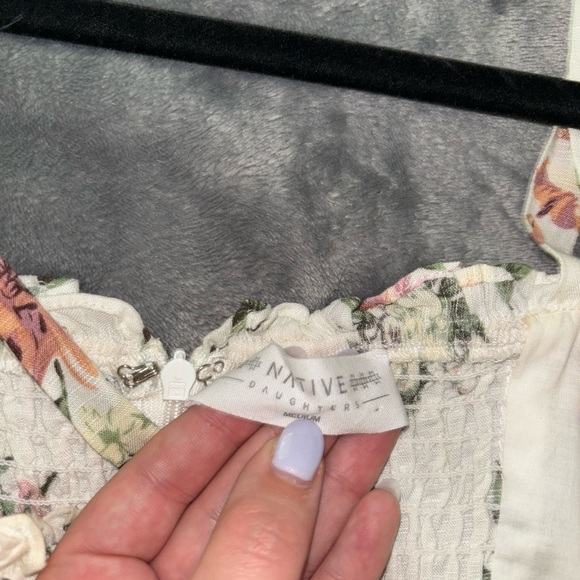 WHITE MINI DRESS WITH FLORAL PRINT GREAT FOR BRIDES - Picture 4 of 4